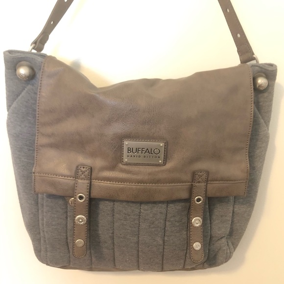 BUFFALO DAVID BITTON Gray Messenger Bag NWOT - Picture 7 of 8